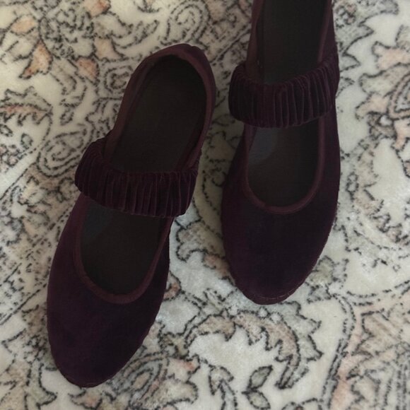 Flabelus Mafalda Aubergine Flats - Picture 1 of 7